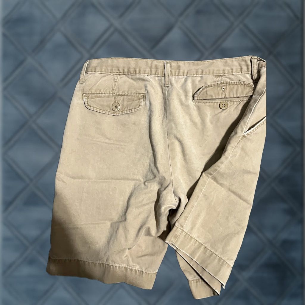 Vintage US Polo Assn Shorts Mens Beige Khaki Flat Front Stretch Drawstring Beach 34 Regular Cotton Blend Spandex Chino Casual 90s Beach Mens Size US S / EU 44-46 / 1 - 1 Thumbnail