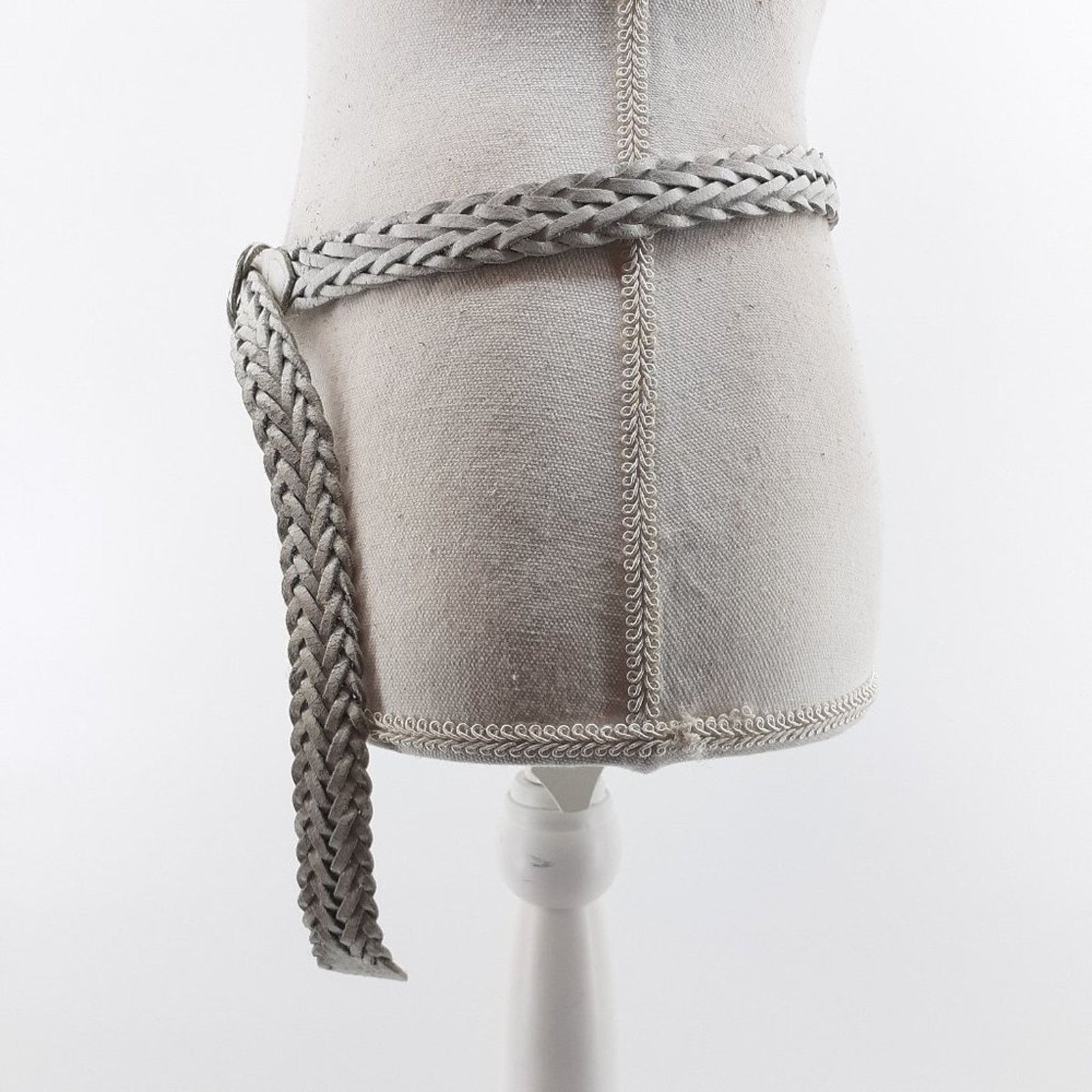 Other Vintage 80s White Genuine Leather Belt Women's Large Single Size ONE SIZE - 9 Thumbnail