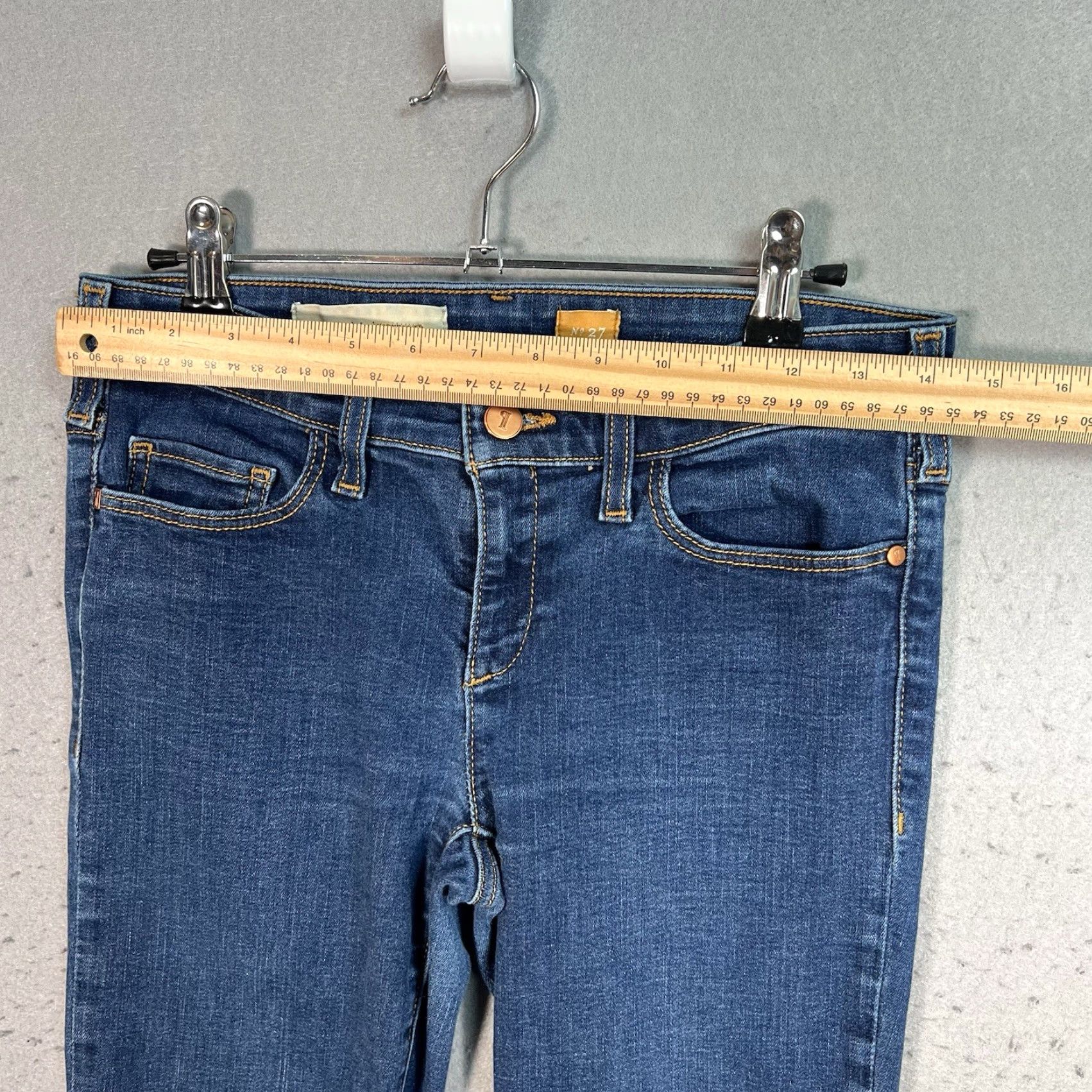 Vintage VINTAGE Pilcro And The Letterpress Skinny Jeans Adult Womens 27 Blue Dark Wash Slim Size 27" / US 4 / IT 40 - 3 Thumbnail