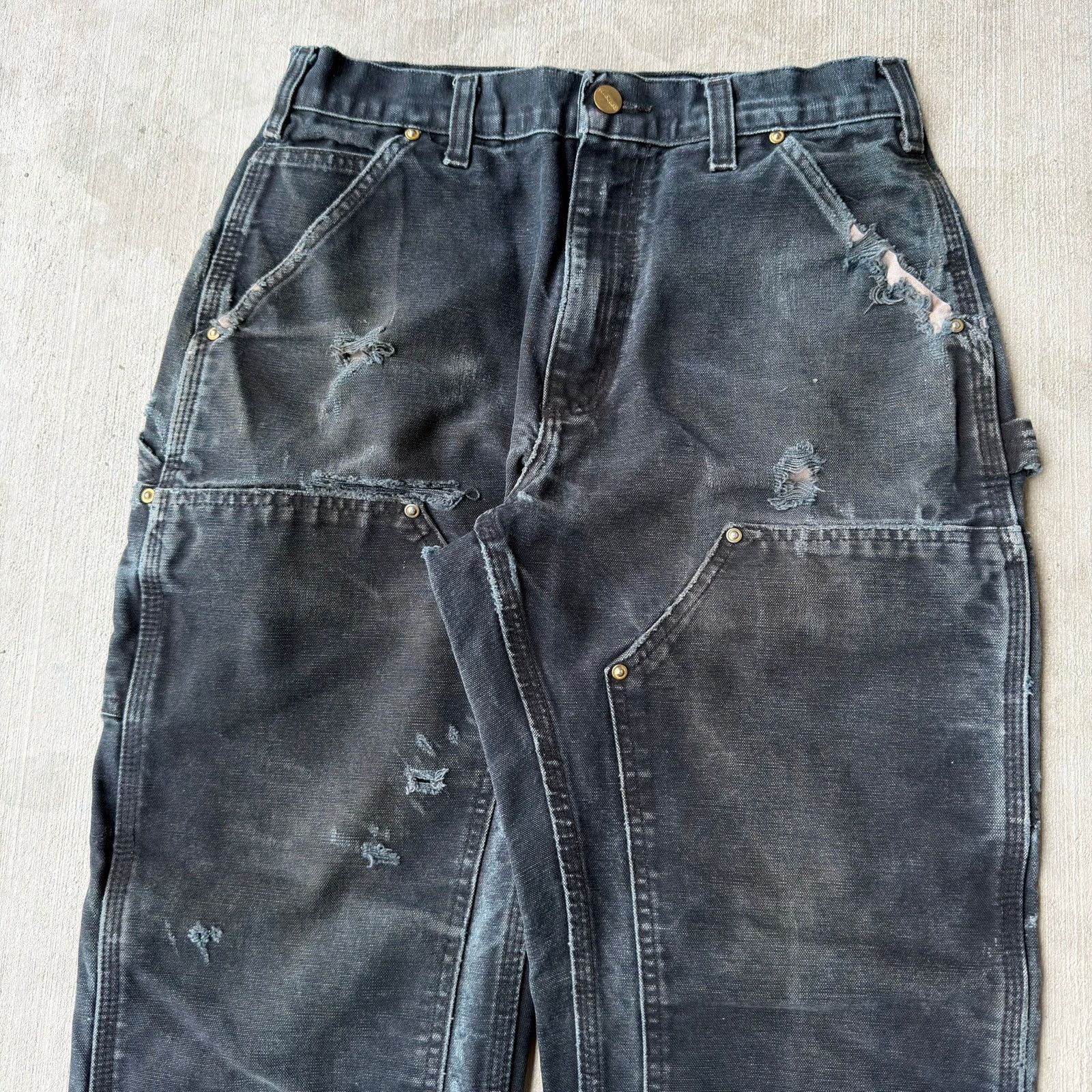 Carhartt × Vintage Carhartt faded black double knee work wear carpenter pants Size US 28 / EU 44 - 2 Thumbnail