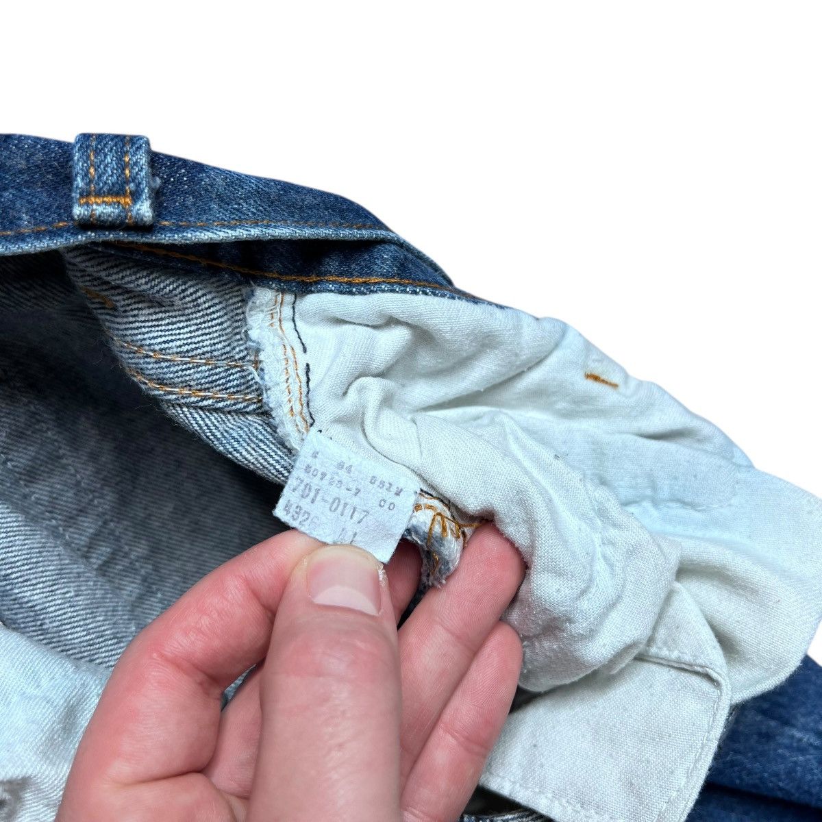 Levi's Vtg 1980s Levi’s 701 Button Fly Student USA Blue Denim Pants Size 25" / US 0 / IT 36 - 5 Thumbnail