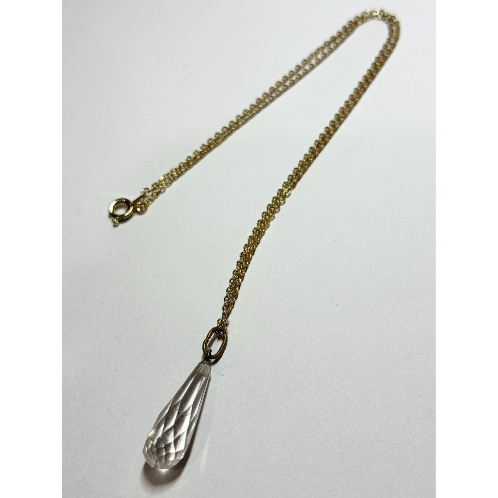 Vintage Vintage faceted crystal drop charm necklace Size ONE SIZE - 3 Thumbnail