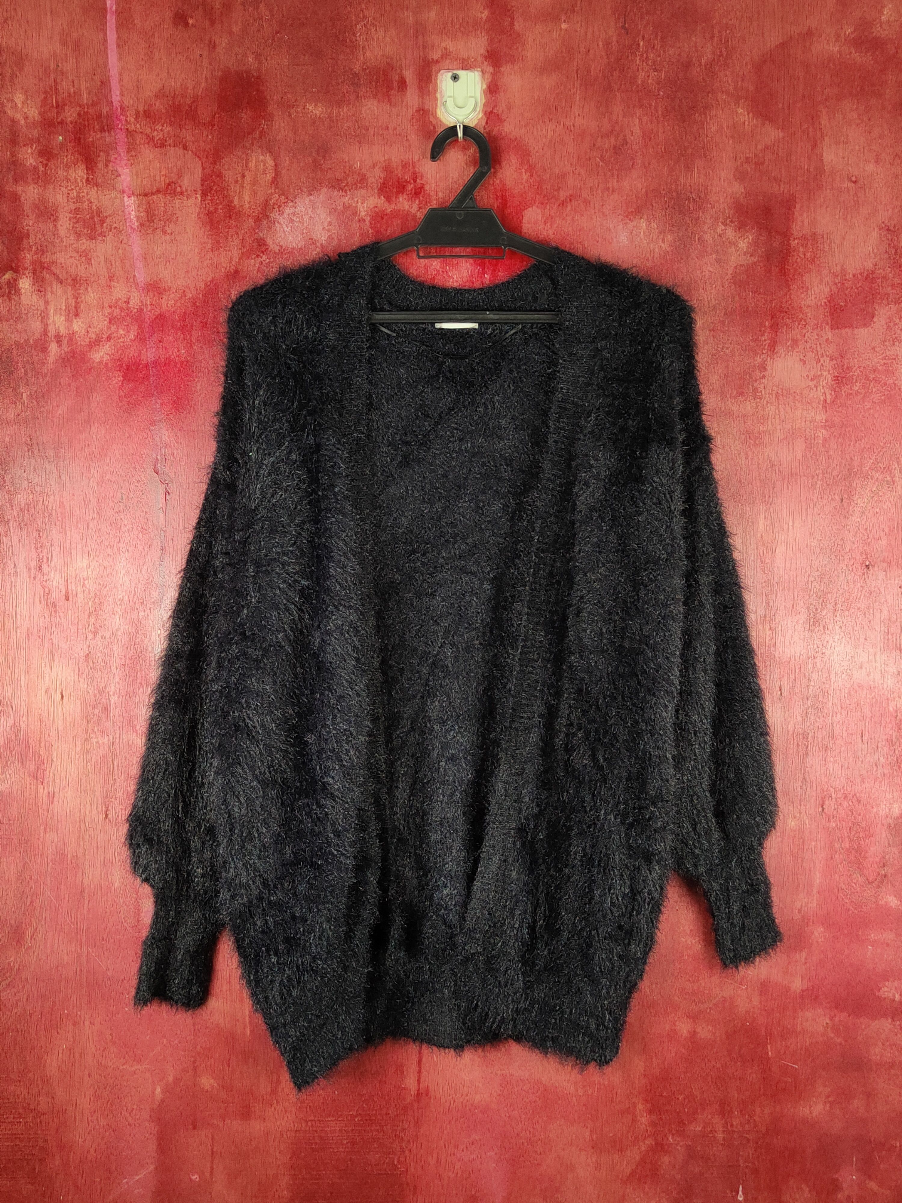 GU GU Black Shag Shaggy Fur Mohair Knitwear Cardigan #S1941 Size S / US 4 / IT 40 - 1 Thumbnail