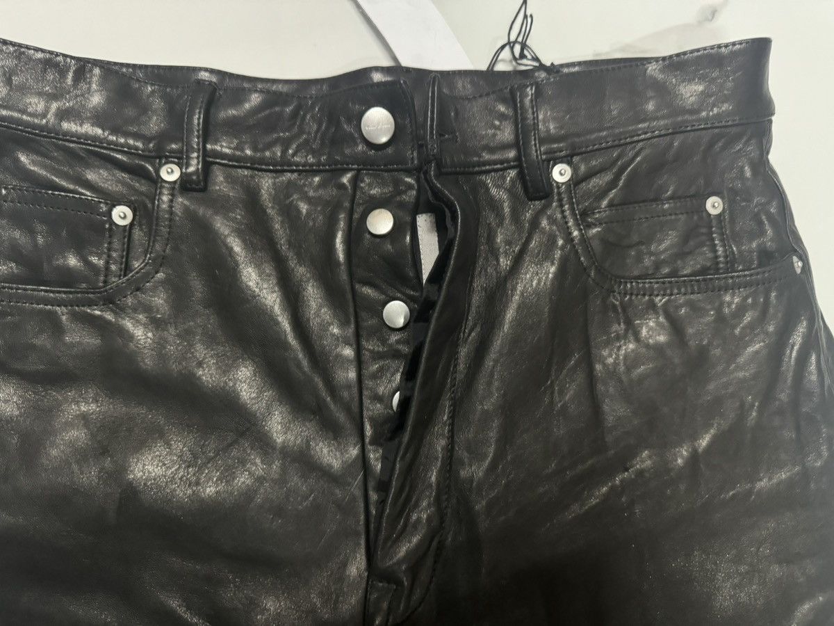 Rick Owens RICK OWENS Black Porterville Bolan Leather Trousers Pants Size US 31 - 4 Thumbnail