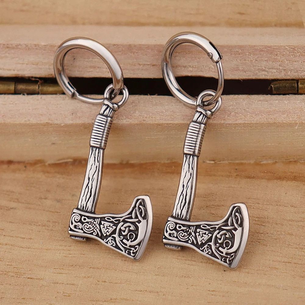 Jewelry Viking Axe Earrings Size ONE SIZE - 2 Thumbnail