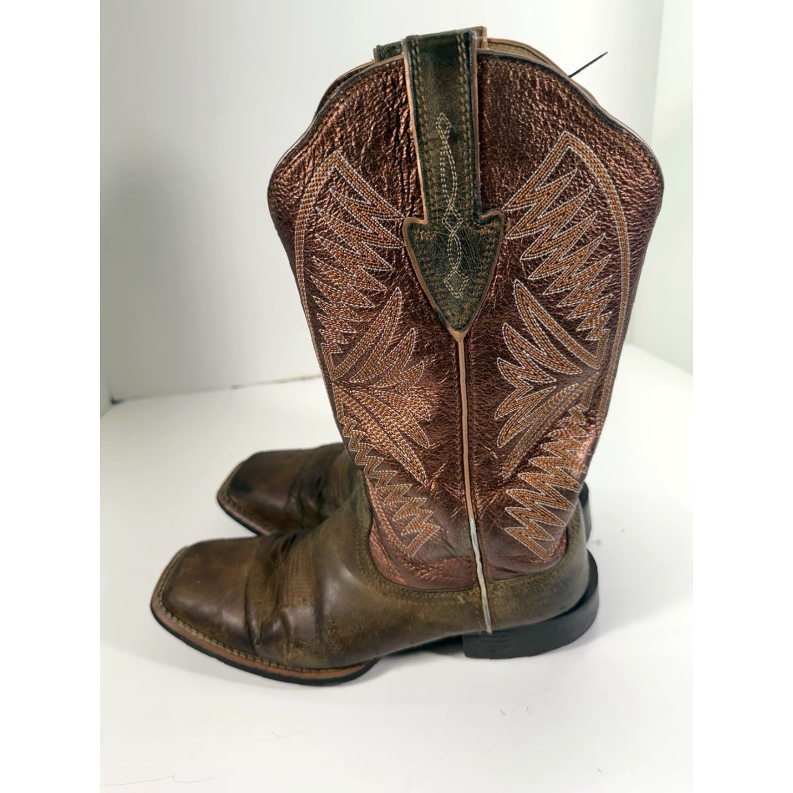 Ariat Ariat Round Up Ruidoso Boot Women 8.5 B Pearlburnished Chestnut Western Leather Boots Size US 9 / IT 39 - 5 Thumbnail
