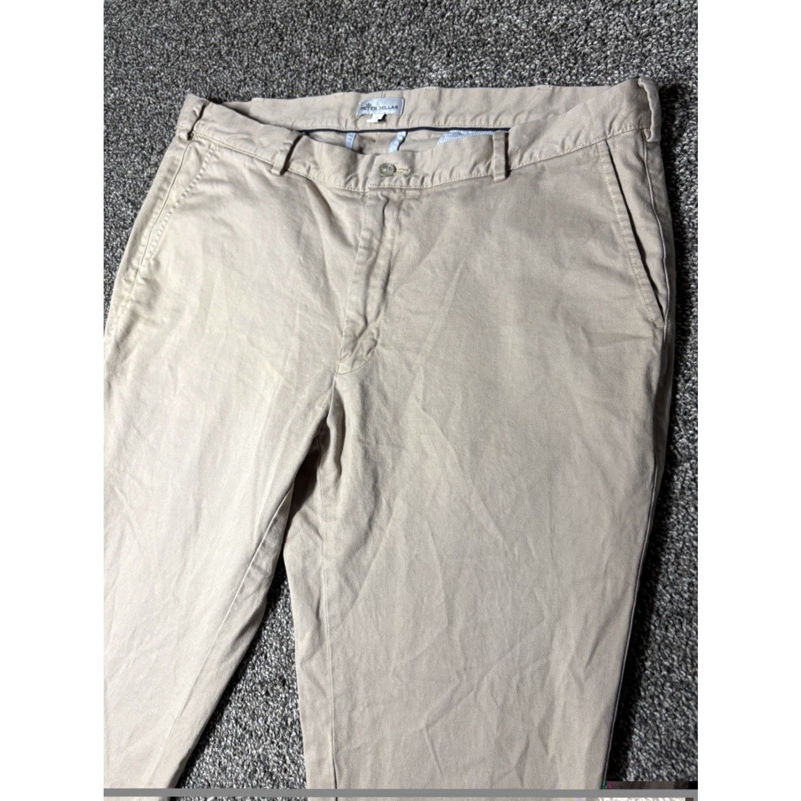 Peter Millar Peter Millar Pants Mens 38x32 Pilot Twill Flat Front Trouser Pima Cotton ME0B06 Beige Straight Reg-34? Size US 38 / EU 54 - 2 Thumbnail