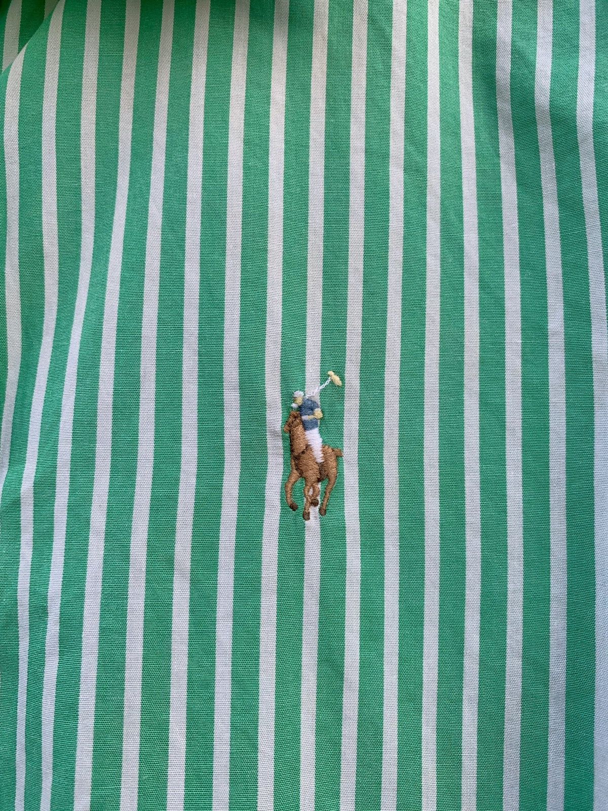 Polo Ralph Lauren × Vintage Vintage Polo Sport Ralph Lauren Green Stripes Shirts Size XL / US 12-14 / IT 48-50 - 4 Thumbnail