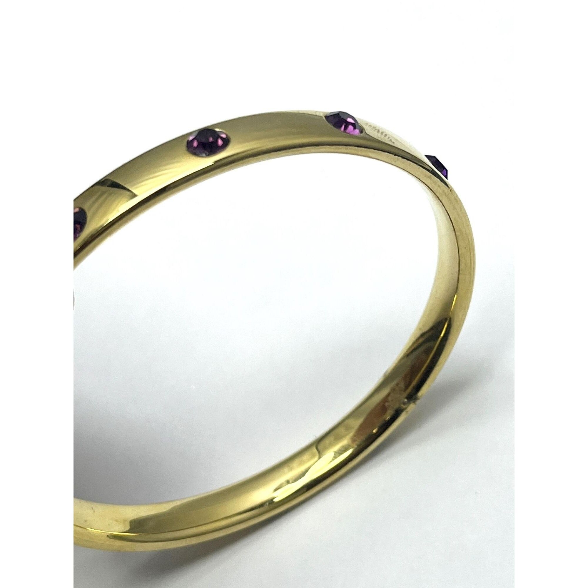 Vintage Vintage Monet Purple Rhinestone Bangle Bracelet Size ONE SIZE - 6 Thumbnail