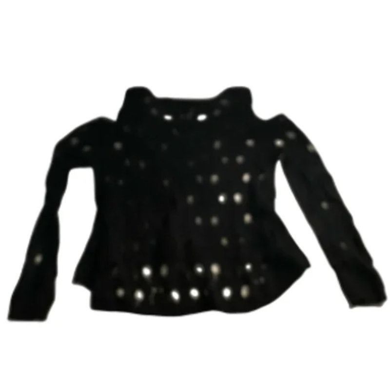 Other Boho Gothic Punk Open Knit Crochet Cold Shoulder Top Lush S Size S / US 4 / IT 40 - 6 Thumbnail