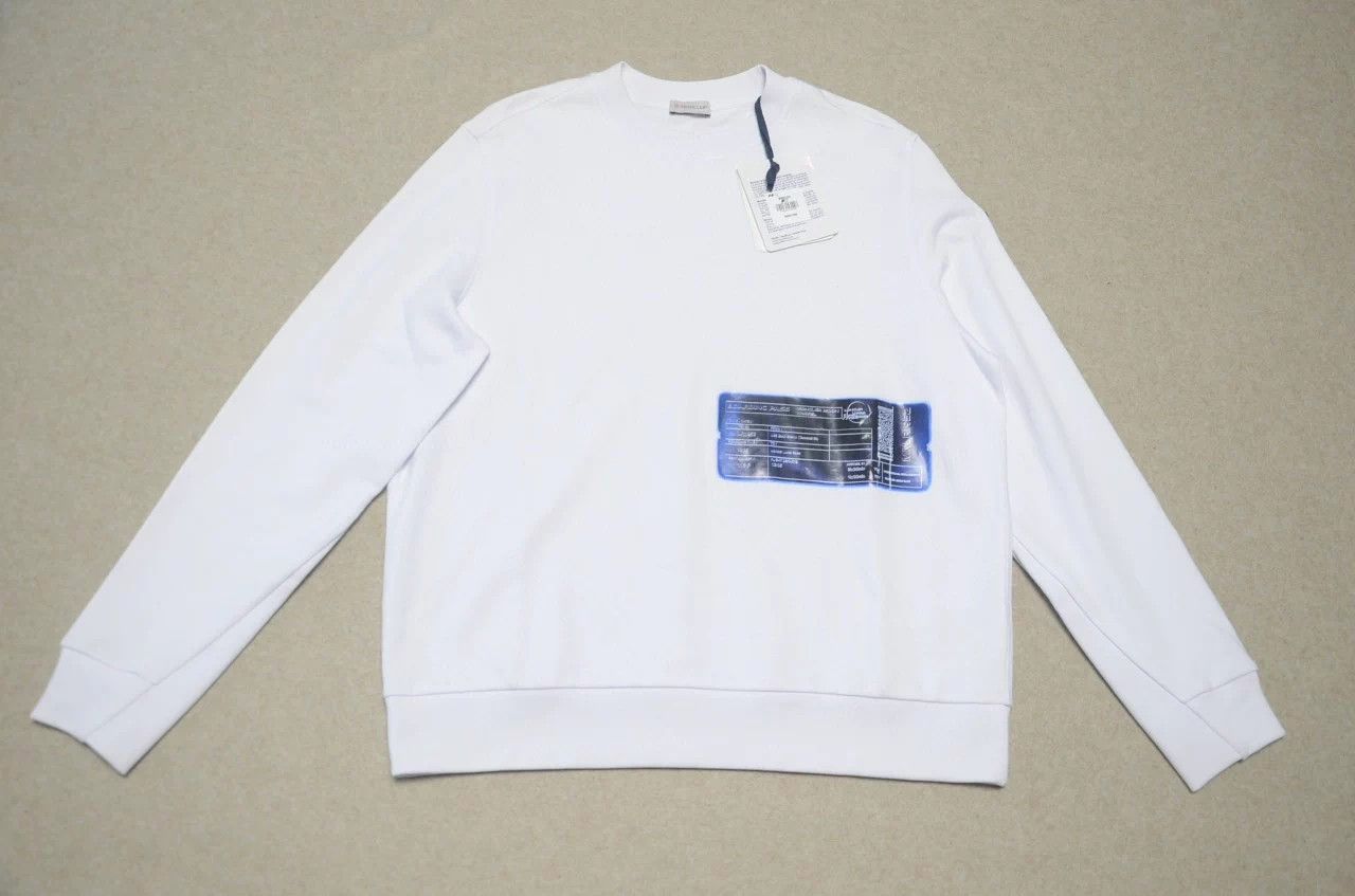 Moncler Moncler White Abstract Print Black Badge Sweatshirt Size US S / EU 44-46 / 1 - 1 Thumbnail