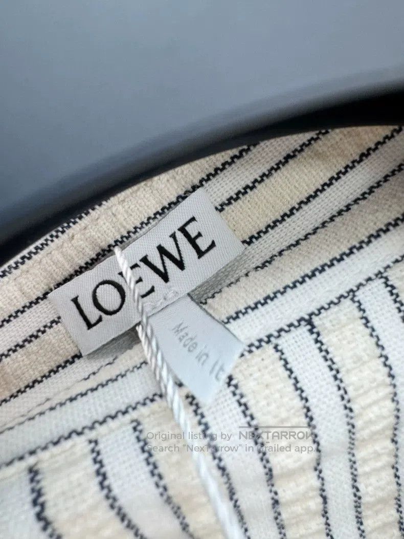 Loewe Loewe Striped leather-trimmed shirt Size US M / EU 48-50 / 2 - 4 Thumbnail