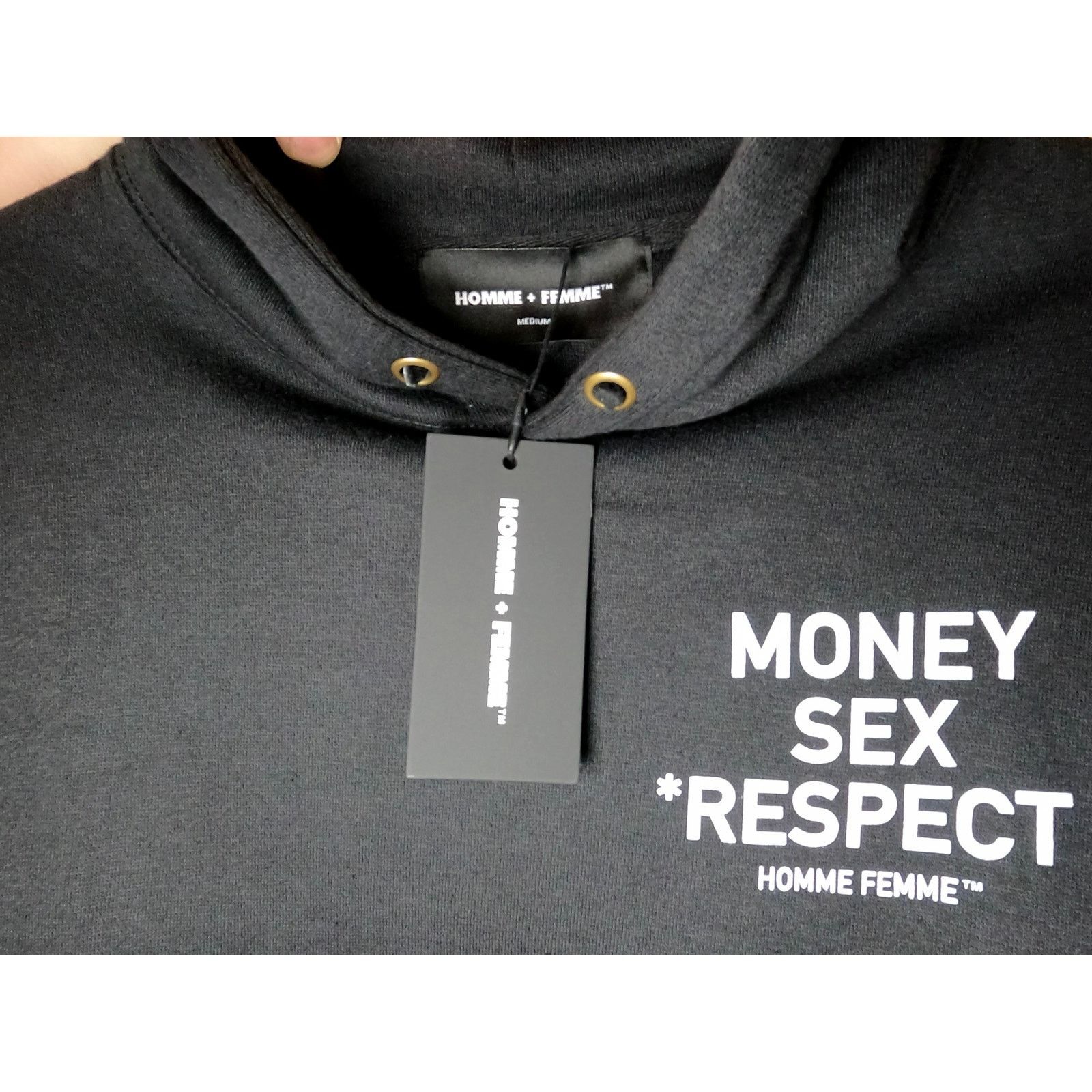 Homme + Femme La •NWT• Homme + Femme LA Black Money Sex Respect Hoodie Medium Size US M / EU 48-50 / 2 - 6 Thumbnail