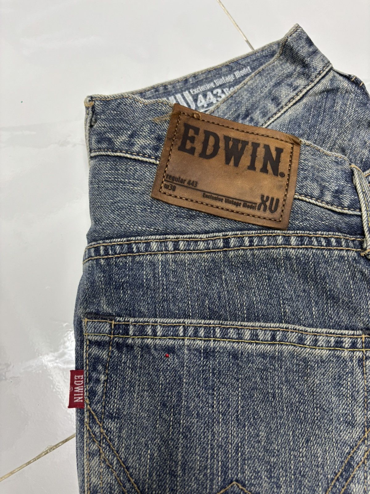 14th Addiction 🔥EDWIN EXCLUSIVE VINTAGE MODEL XU DISTRESSED DENIM JEANS Size US 30 / EU 46 - 9 Thumbnail