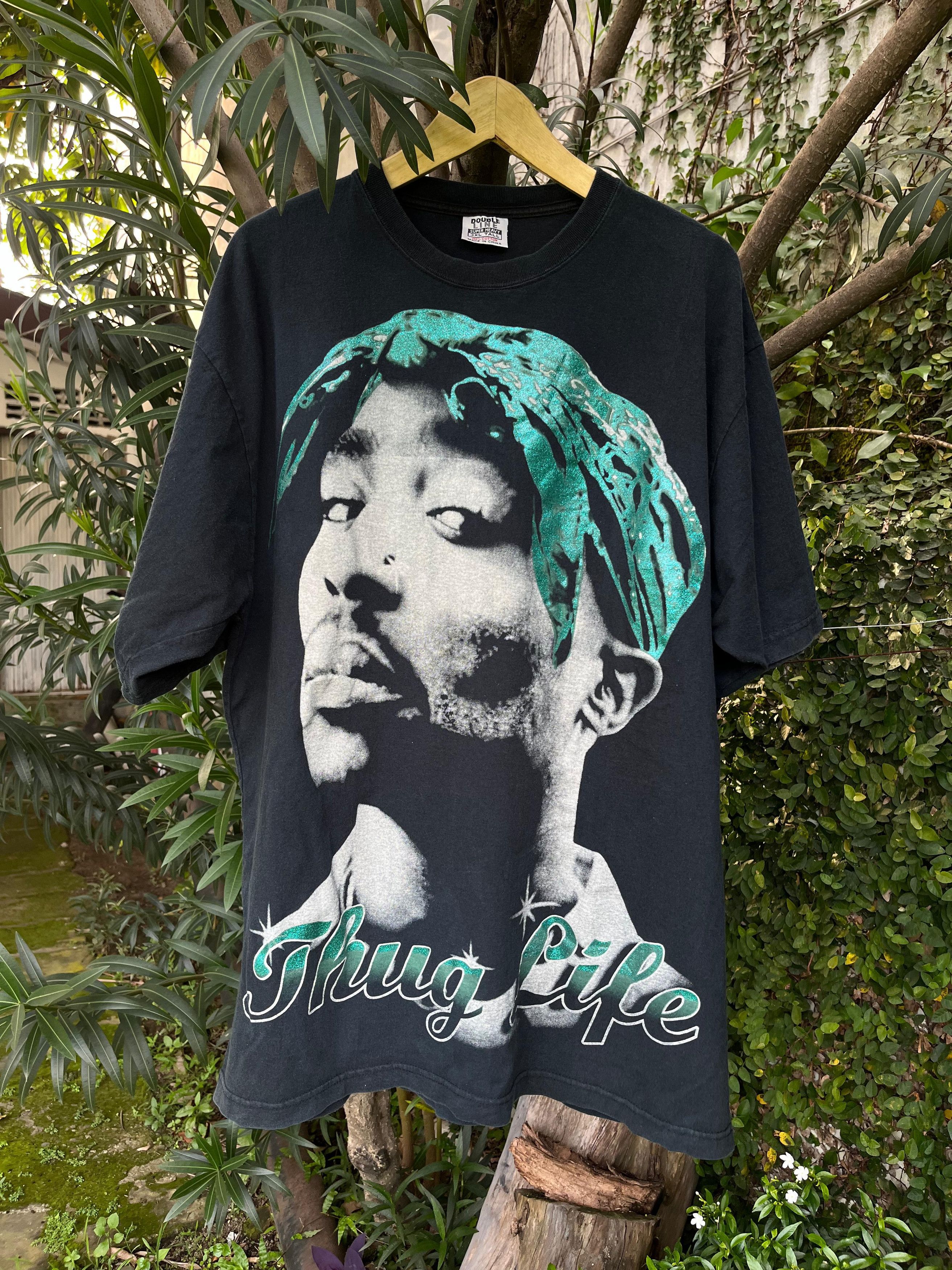 Band Tees × Rap Tees × Vintage Vintage 90's Tupac Shakur Thug Life Tshirt Size US XXL / EU 58 / 5 - 3 Thumbnail