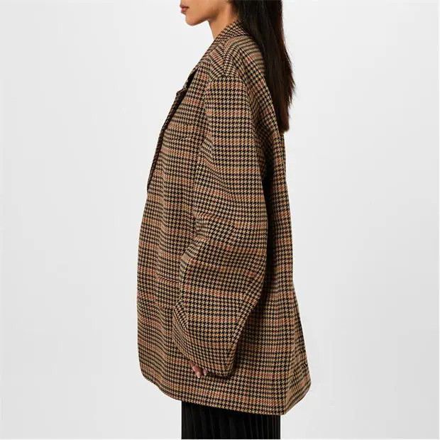 Balenciaga o1g2r1mq0924 Blazer in Brown & Black Size S / US 4 / IT 40 - 3 Thumbnail
