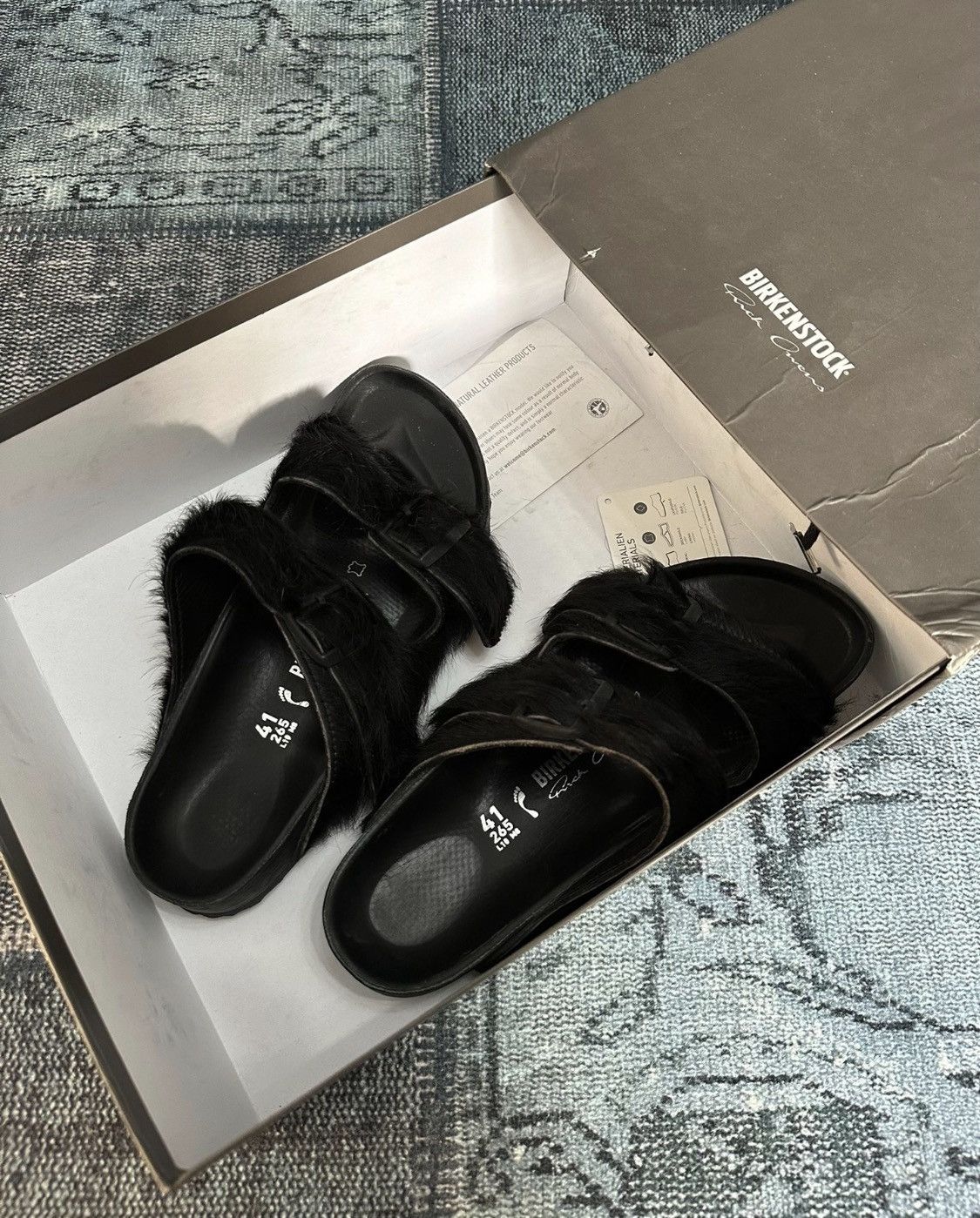 Rick Owens Rick Owens x Birkenstock Shearling Slippers. Size US 8 / EU 41 - 2 Thumbnail