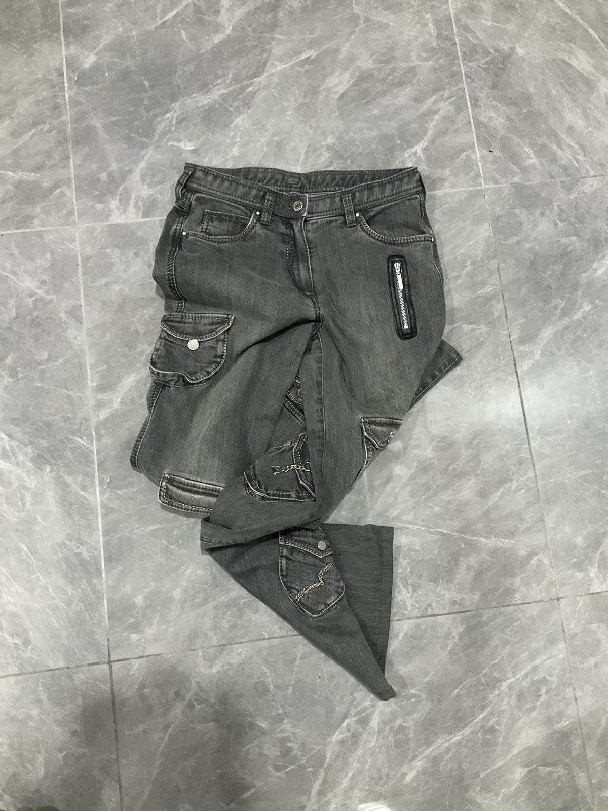 Japanese Brand Style Designer Multi Pocket Denim Jeans Bootcut Size 27" / US 4 / IT 40 - 3 Thumbnail