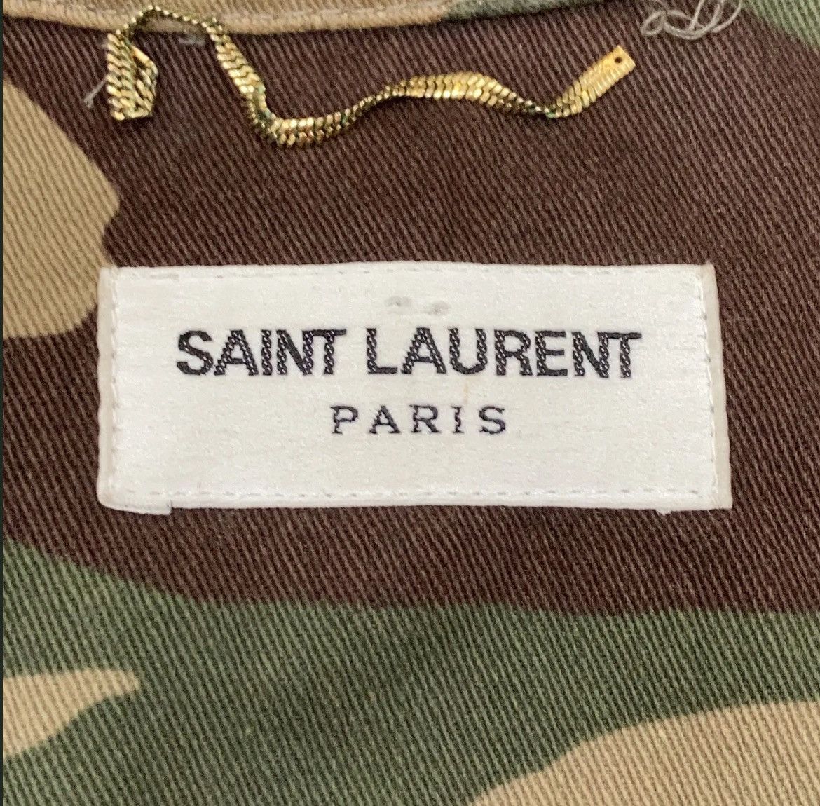 Hedi Slimane × Saint Laurent Paris Gold Trimmed Camouflage Parka Size XS / US 0-2 / IT 36-38 - 3 Thumbnail