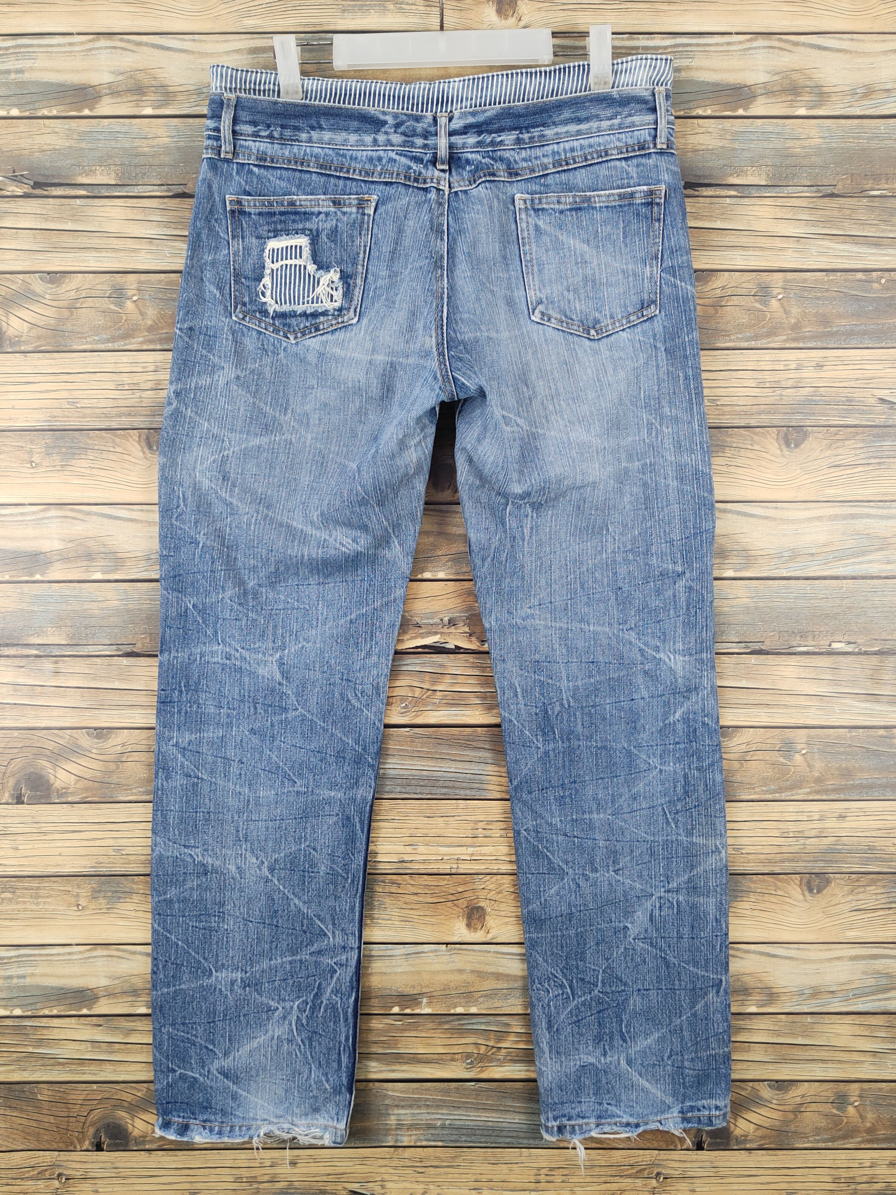Japanese Brand Japanese Brand Dark Blue Distressed Ripped Jeans #W1697 Size US 34 / EU 50 - 7 Thumbnail