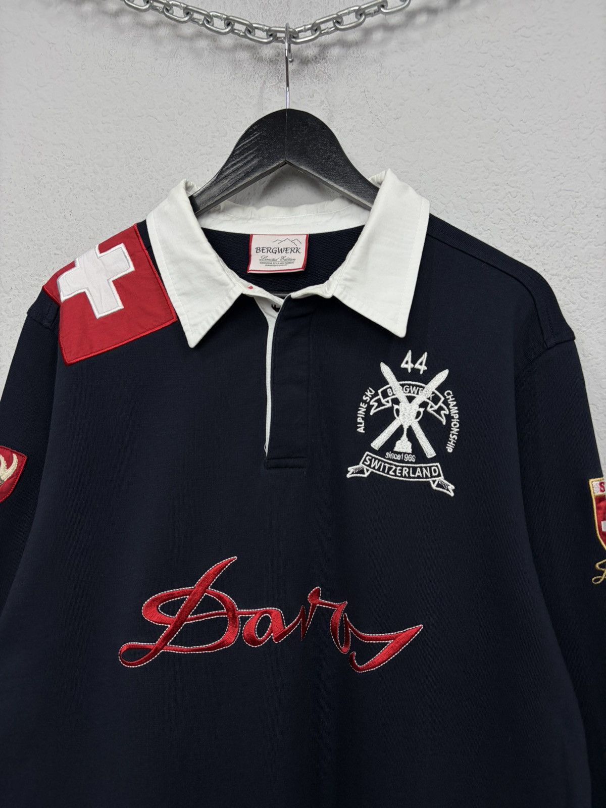 POST ARCHIVE FACTION (PAF) Limited Edition Bergwerk Alpine Rugby Switzerland Chmp Patch Size US XL / EU 56 / 4 - 4 Thumbnail