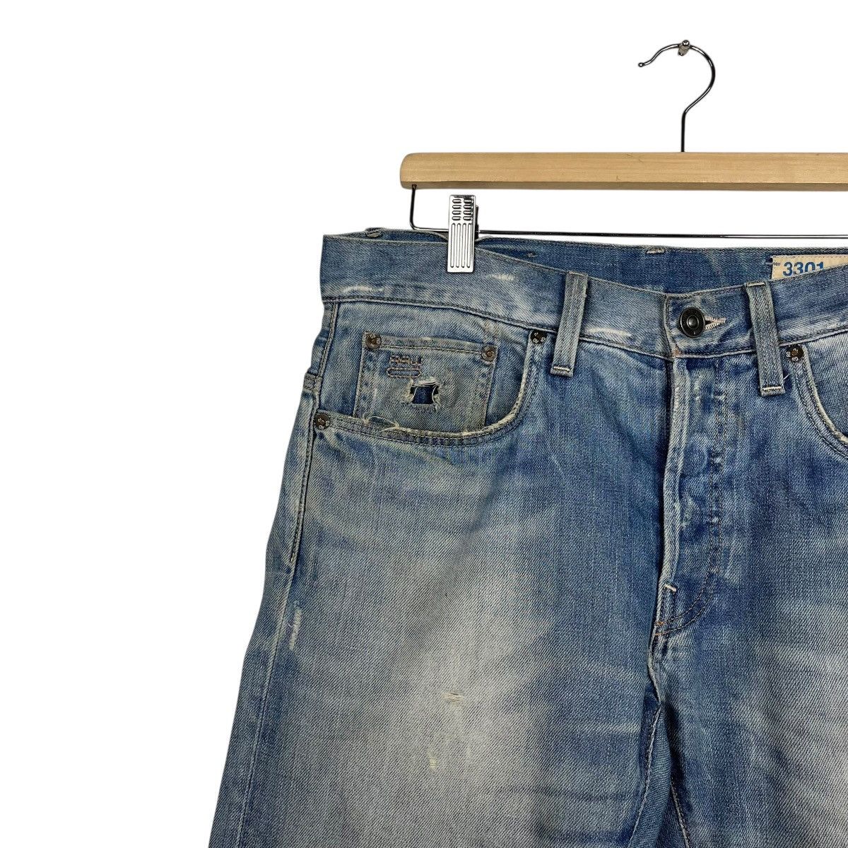 G-Star Vintage 3301 By G Star Raw Denim Jeans Size US 30 / EU 46 - 6 Thumbnail