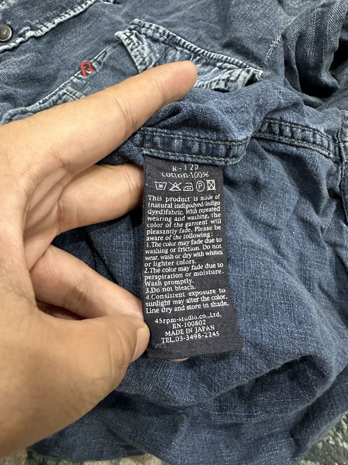 45rpm 45rpm Japan Western Denim Wash Button Up Shirt Size US M / EU 48-50 / 2 - 11 Thumbnail