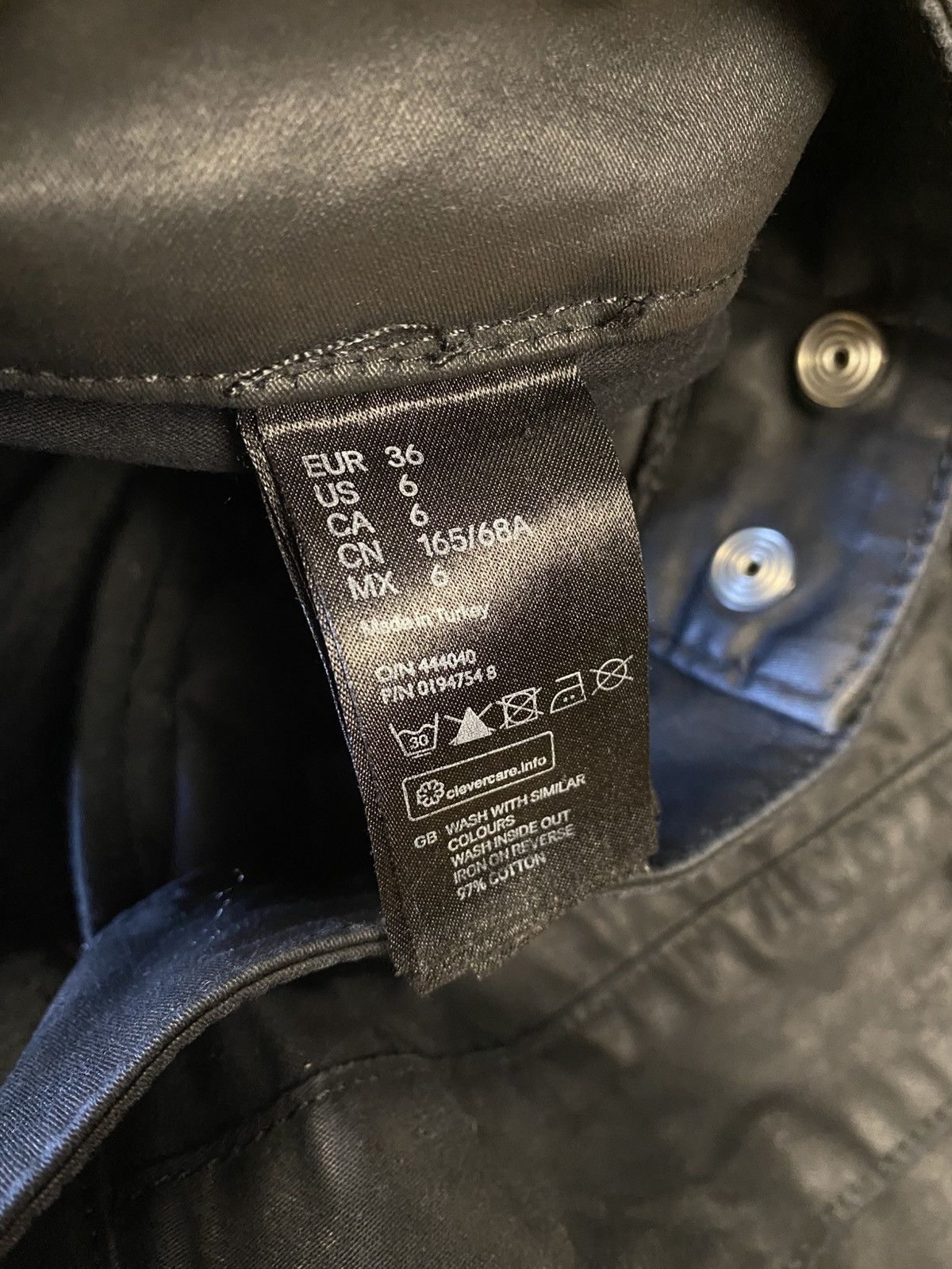 H&M × Isabel Marant Isabel Marant Pour for H&M Black Waxed Biker Pants size US 6 Size 28" / US 6 / IT 42 - 3 Thumbnail