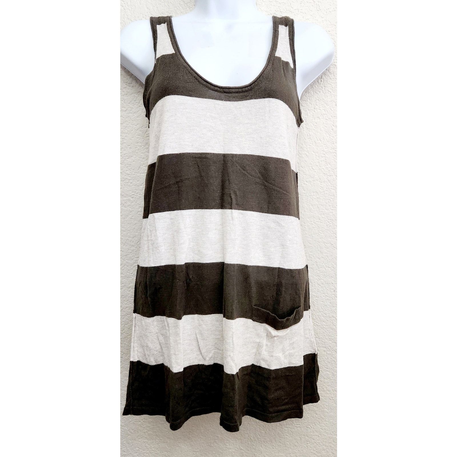 Banana Republic Banana Republic Brown Tan Striped Sleeveless Top Medium Soft Size M / US 6-8 / IT 42-44 - 1 Thumbnail