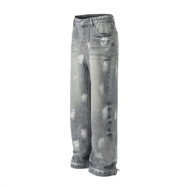Japanese Brand Punk wash ink loose casual ripped jeans y2k Size US 32 / EU 48 - 2 Thumbnail