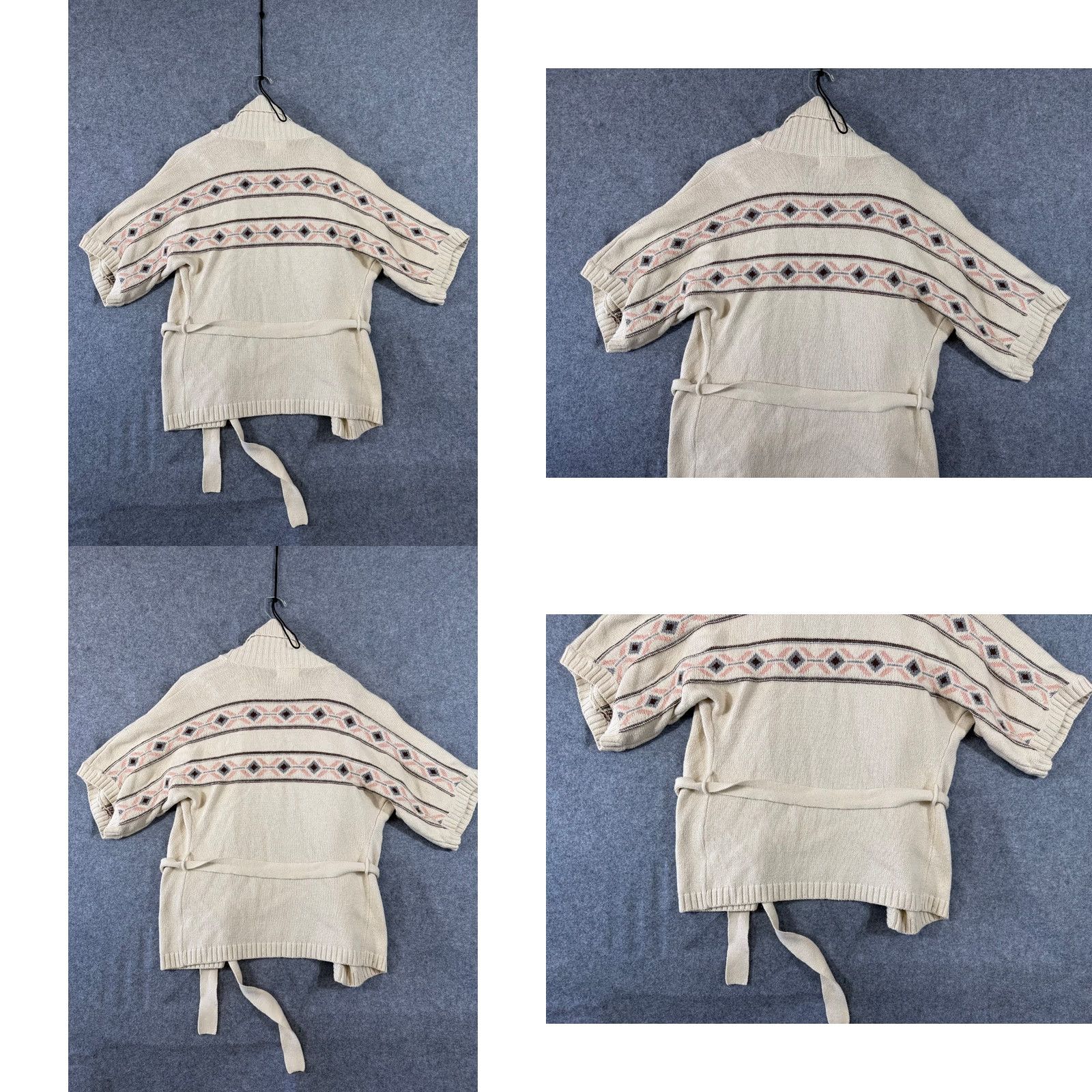 Forever 21 FOREVER 21 Cardigan Sweater Womens S Ivory Aztec Open Front Belted Knit Cardigan Beltded Size S / US 4 / IT 40 - 8 Thumbnail