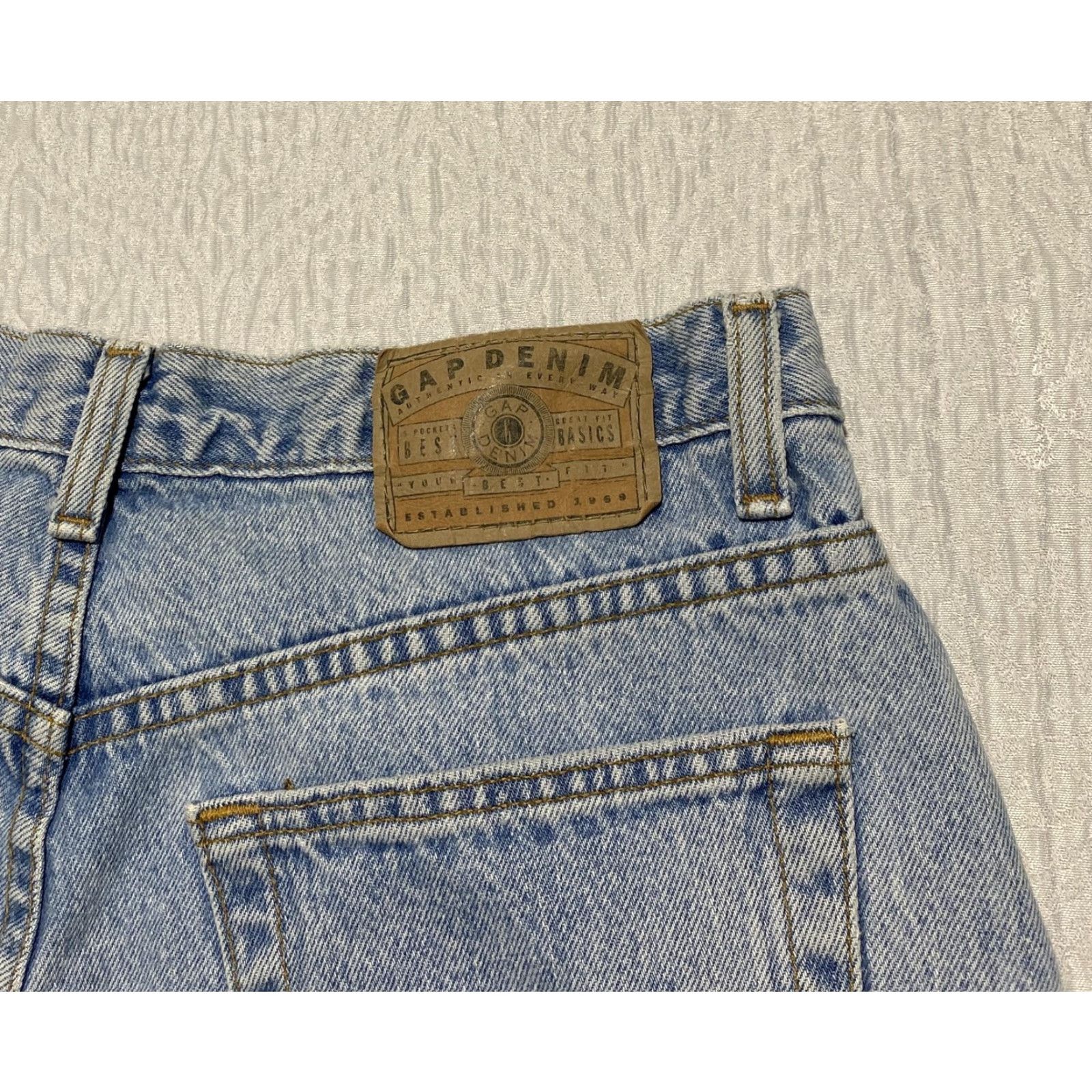 Gap VINTAGE Gap Jeans Womens 14 Regular Blue Denim Reverse Fit Tapered High Waist USA 90s Baggy Size 36" / US 14 / IT 50 - 3 Thumbnail