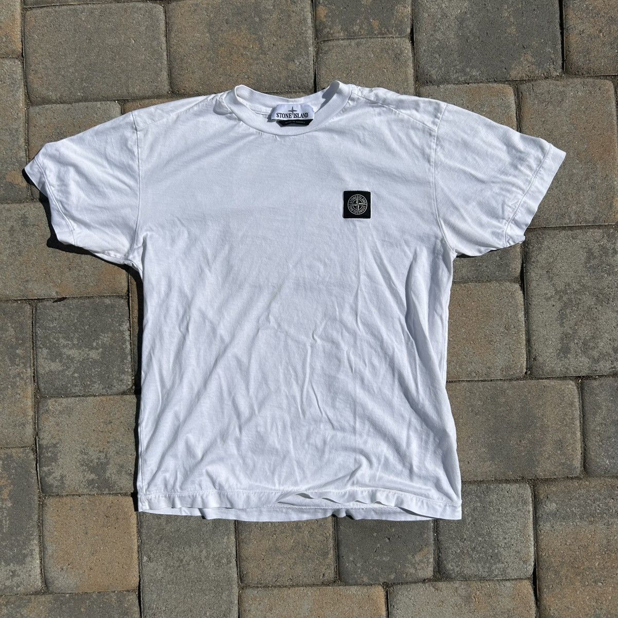 Designer × Stone Island Stone Island Compass Logo White Tee Size US S / EU 44-46 / 1 - 1 Thumbnail