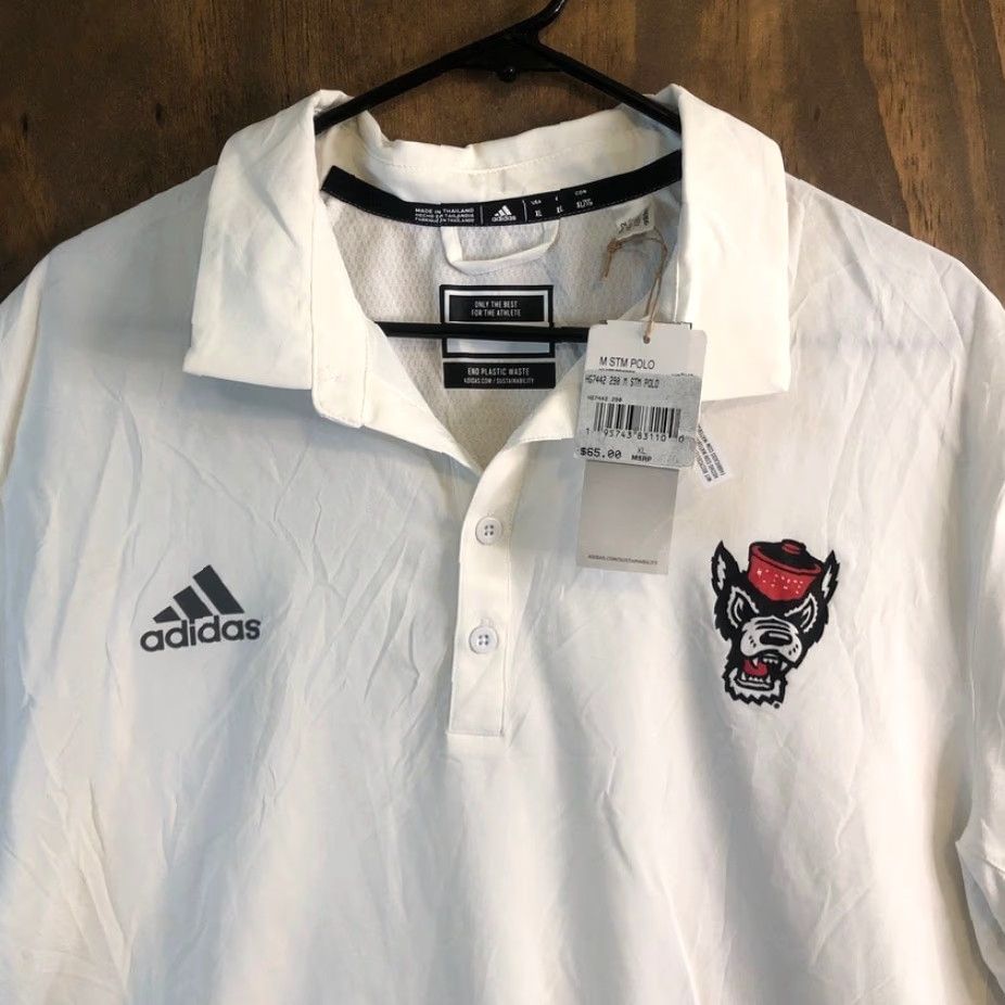 Adidas Adidas Mens Shirt White Polo Aeroready Tech Short Sleeve Athletic Stretch XL Polo Shirt Mens Size US XL / EU 56 / 4 - 2 Thumbnail