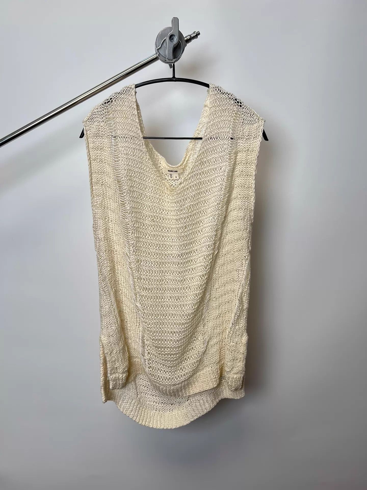 Helmut Lang Helmut Lang Open Knit Cami Cream S Size US S / EU 44-46 / 1 - 1 Thumbnail