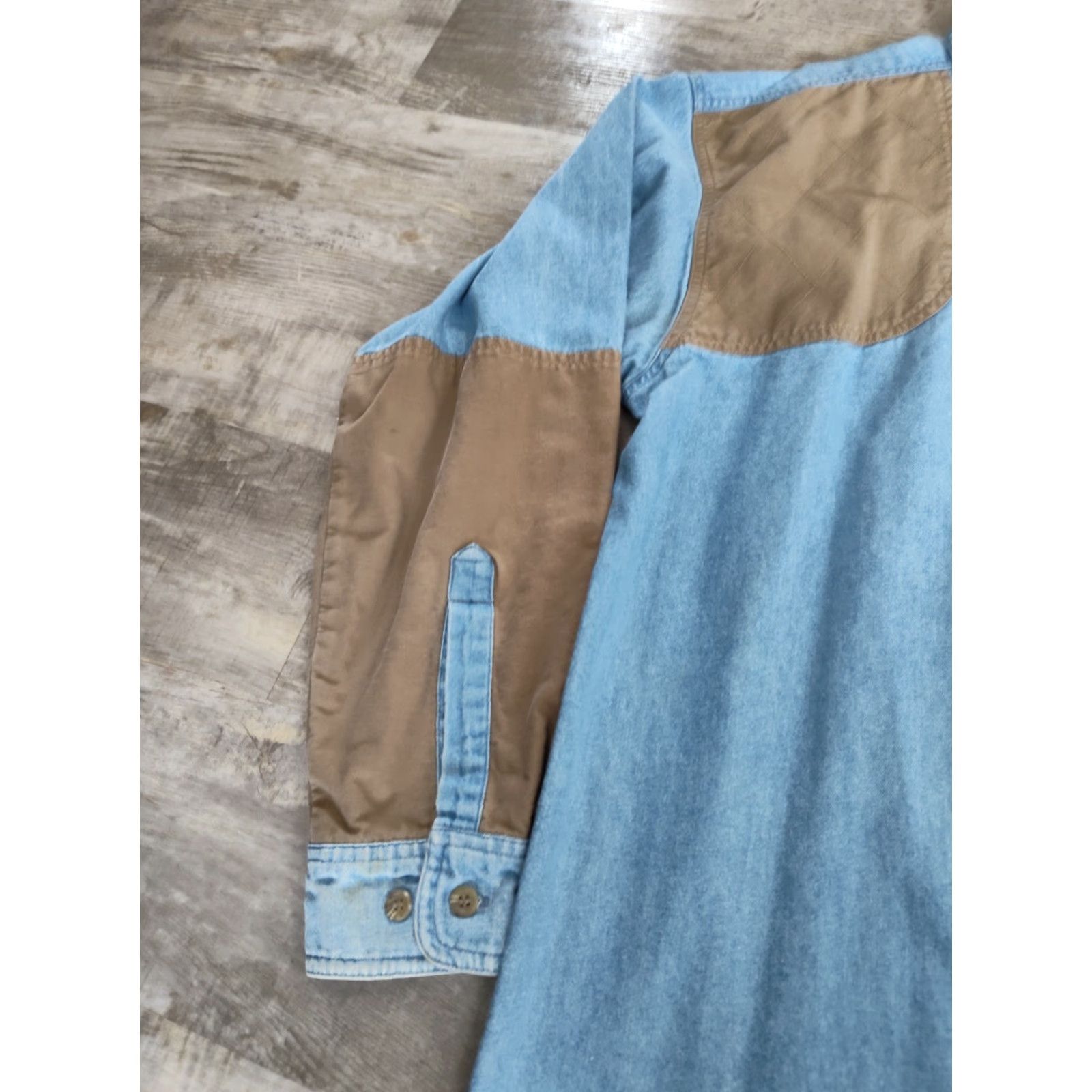 Vintage VINTAGE Columbia Denim Shirt Men Large Blue Long Sleeve Button Up Fall Hunting Shooting Pattern Size US L / EU 52-54 / 3 - 4 Thumbnail