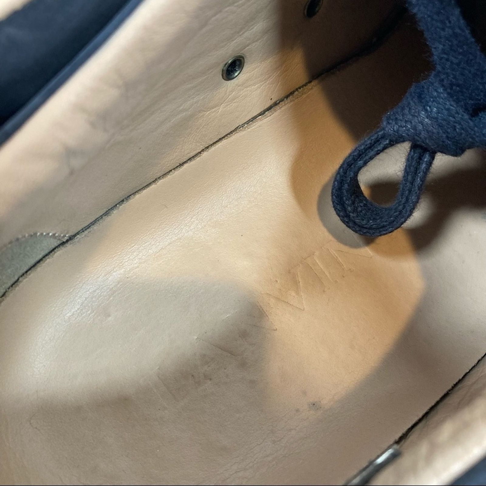 Lanvin Men's Dark Blue Calfskin Low Top Sneakers Size 8