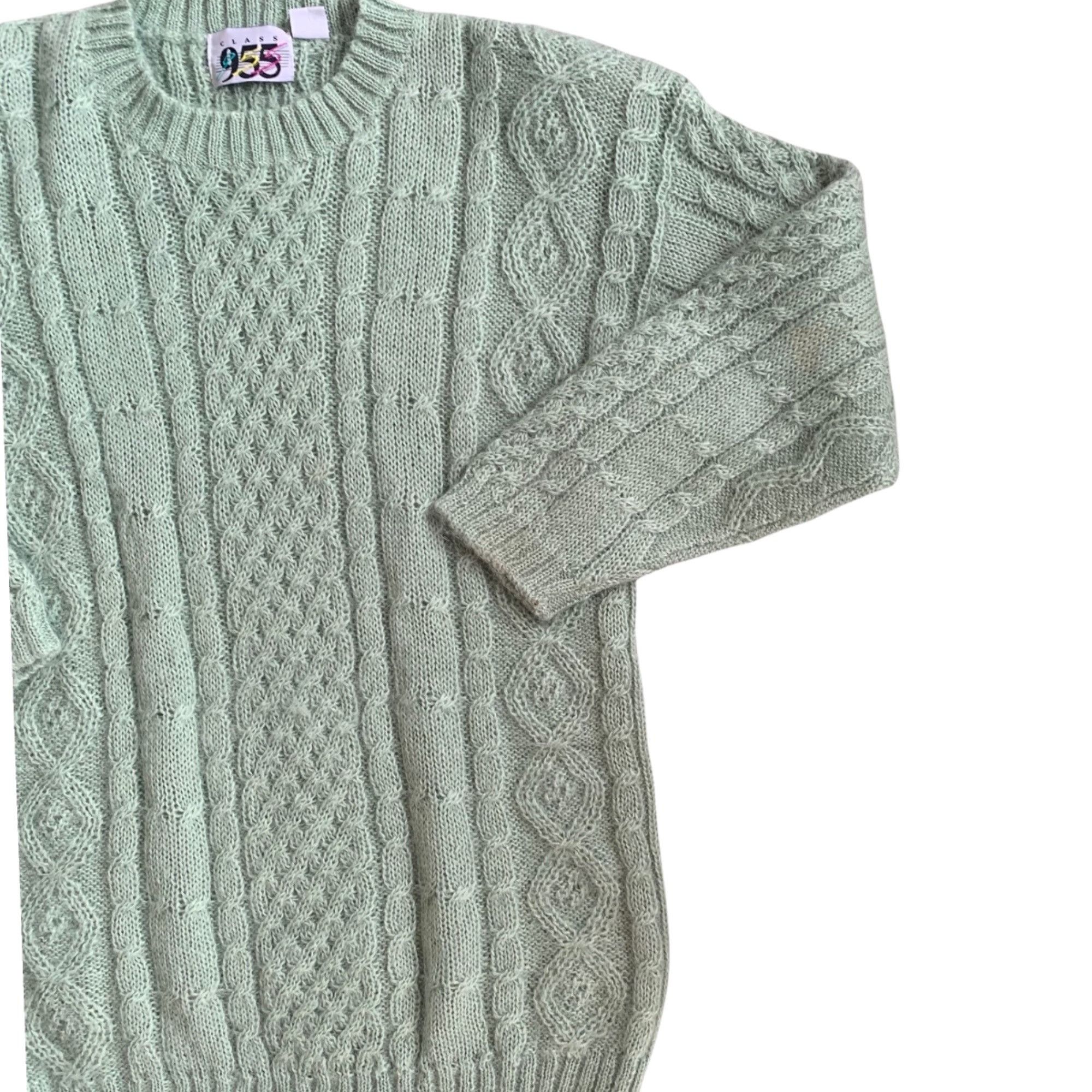Vintage Vintage Pastel Seafoam Green Mohair Chunky Grandmacore Sweat Size S / US 4 / IT 40 - 3 Thumbnail