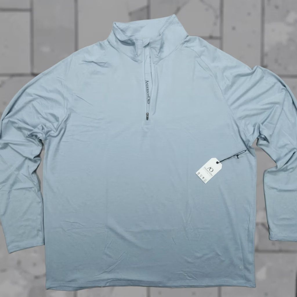 JW Anderson Anderson Ord Aegon Pullover 1/4 Zip Men's 2XL Blue Fog Lightweight Shirt Long Sleeve Mock Neck Logo 90s Sports Tee? Size US XXL / EU 58 / 5 - 1 Thumbnail