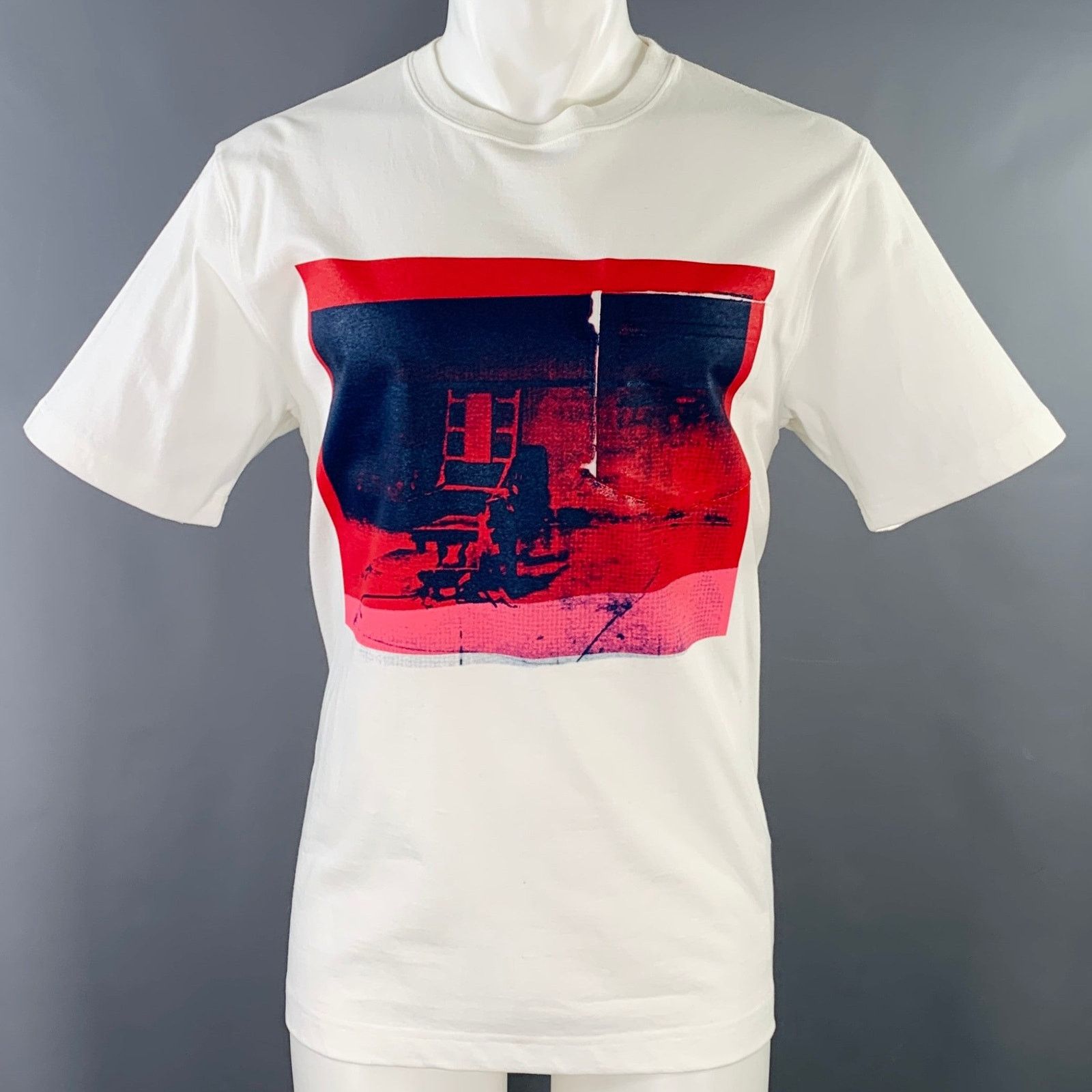 Calvin Klein 205W39NYC Electric Chair White Red Print Cotton One Pocket T-shirt Size US S / EU 44-46 / 1 - 1 Thumbnail