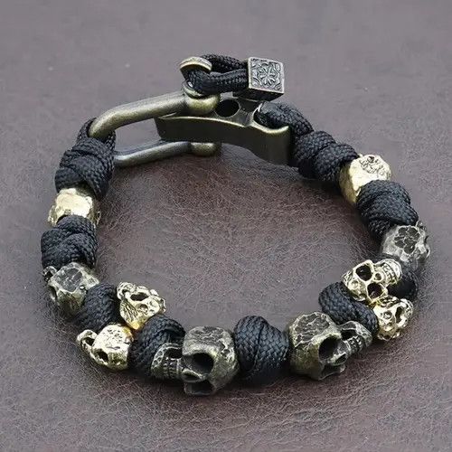 VIBE Unique Design Skull Adjustable Handmade Bracelets Size ONE SIZE - 4 Thumbnail