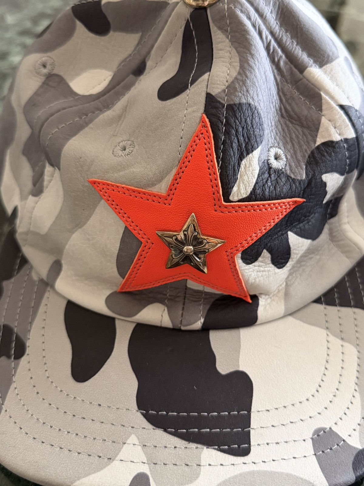 Chrome Hearts Camo Leather Star Patch Hat Size ONE SIZE - 2 Thumbnail