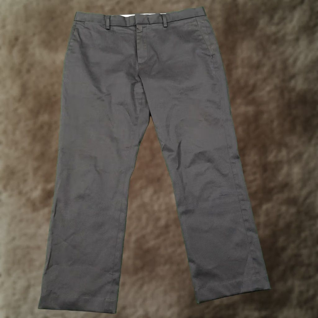 Banana Republic Banana Republic Aiden Slim Fit Chino Pants Mens 36x27 Gray Cotton Polyester Spandex Slim Flat Front Pockets Look Size US 35 - 1 Thumbnail