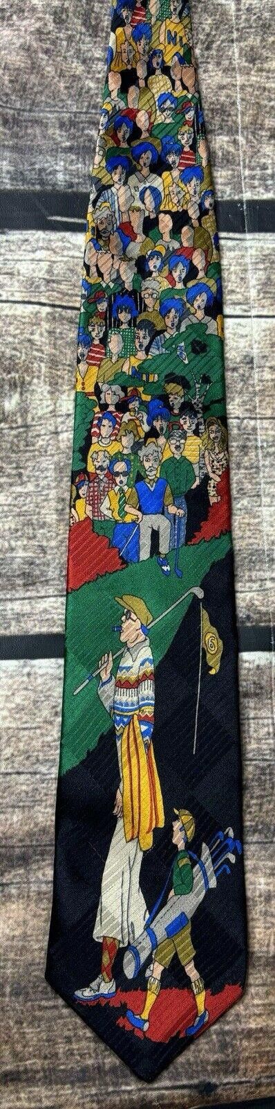 Pierre Balmain Pierre Balmain Couture Silk Men's Neck Tie Golf Crowd VTG Size ONE SIZE - 4 Thumbnail