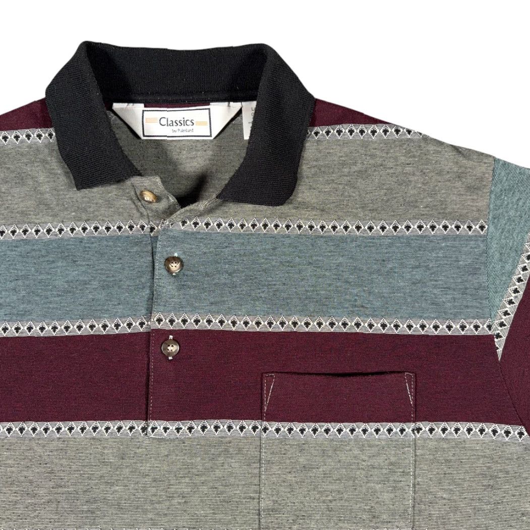 Vintage VINTAGE Classics by Palmland Polo Shirt Adult MEDIUM Gray Striped 90s Golf Shirt Mens Size US M / EU 48-50 / 2 - 2 Thumbnail