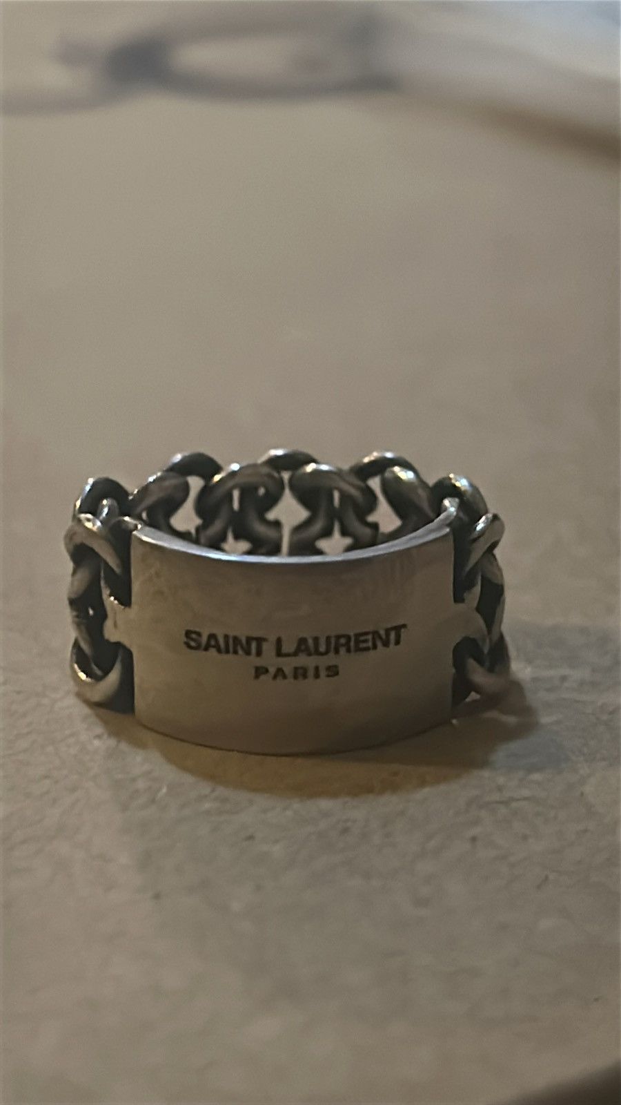 Saint Laurent Paris Saint Laurent ID Plaque Ring in Metal size US 6 Size ONE SIZE - 1 Thumbnail