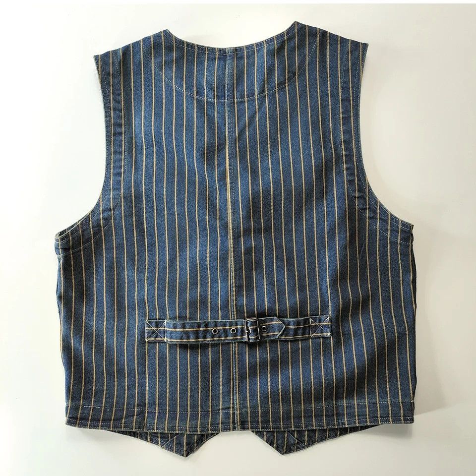 Japanese Brand × Vintage Retro Denim Vest Washed Size US XXL / EU 58 / 5 - 2 Thumbnail
