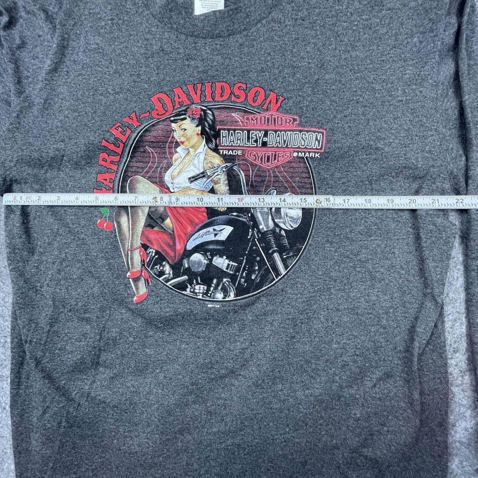Harley Davidson Harley Davidson Shirt XL Pin-Up Girl Flames Red Rock Vegas Size US XL / EU 56 / 4 - 5 Thumbnail