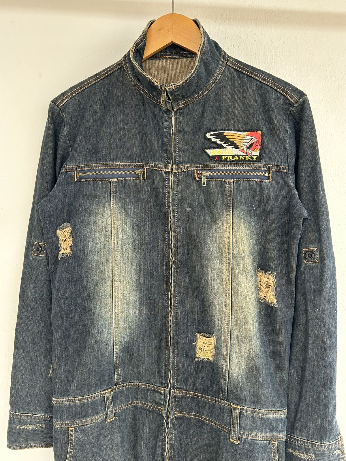 Japanese Brand Soul Franky Vintage Denim Ride Coverall Size US 32 / EU 48 - 3 Thumbnail