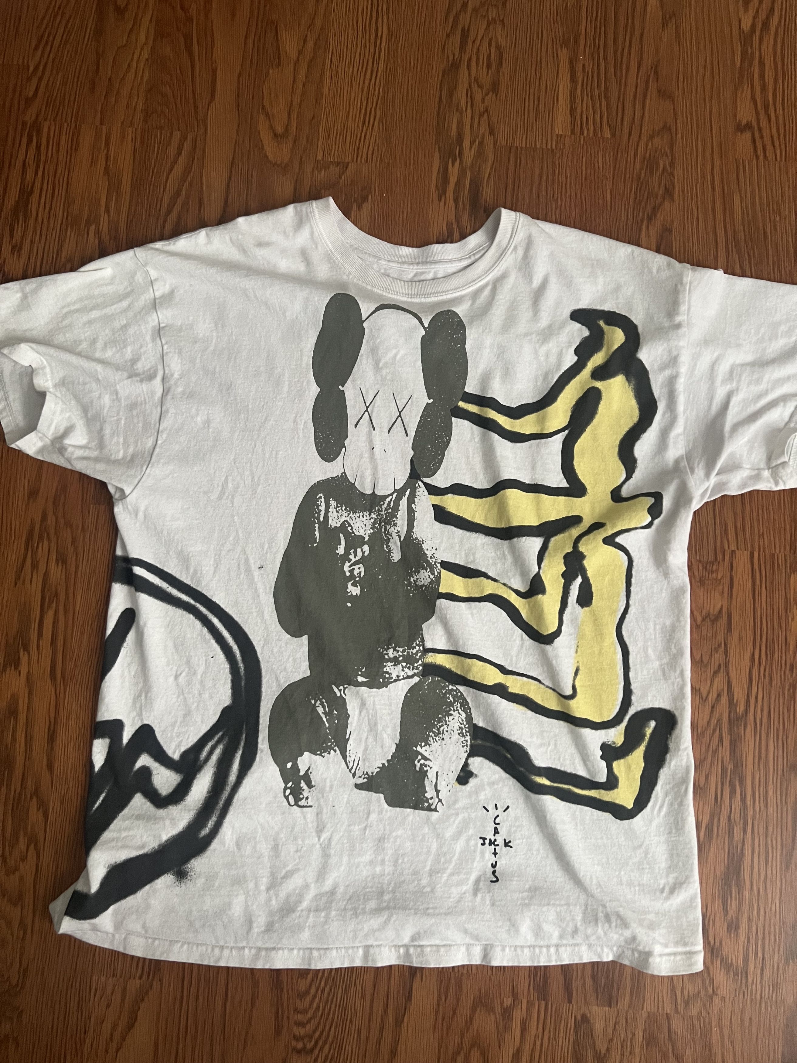 Kaws × Travis Scott Fragment Tee 'Vintage Wash' Size US L / EU 52-54 / 3 - 1 Thumbnail